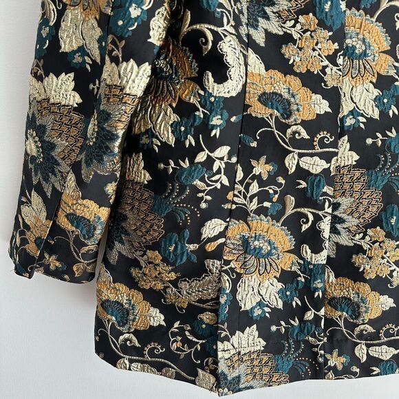 Soft Surroundings Jacket Womens Medium Brocade Asian Metallic Jacquard Viola - Picture 7 of 14